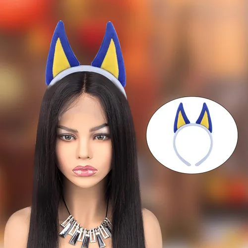 Vista 6 de JANEMO Diadema de orejas de perro, diademas de Halloween para niños, orejas de perro para disfraces de perro, accesorios de Halloween para niños