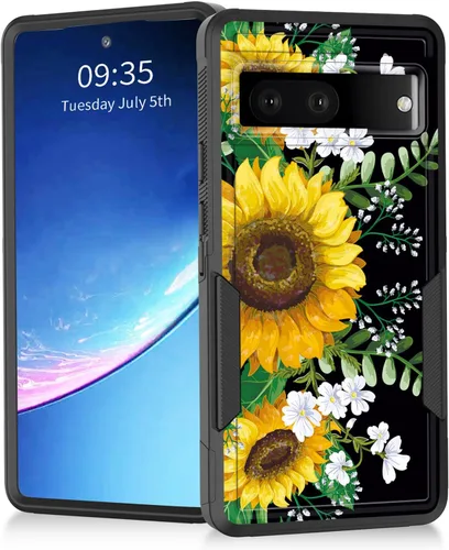 Vista 83 de Funda para Pixel 7a, resistente de doble capa híbrida de policarbonato duro de goma suave a prueba de golpes para Google Pixel 7A 6.1 pulgadas