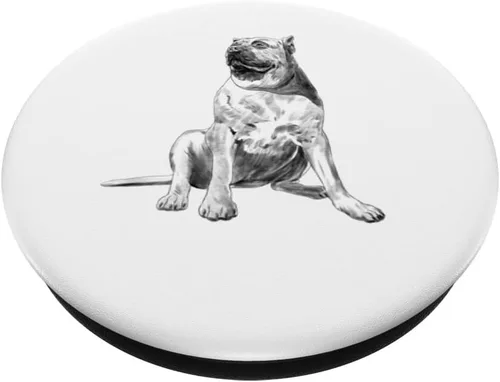 Vista 2 de Perro Sentado Perro De Presa Canario PopSockets PopGrip intercambiable