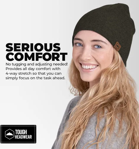 Vista 54 de Tough Headwear Daily Knit Beanie – Gorros para hombre – Sombreros de invierno para hombres y mujeres – Sombreros de punto cálidos para clima frío