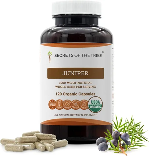 Vista 7 de Secrets of the Tribe Juniper 60 Cápsulas, 1000 mg, USDA Organic Enebro (Juniperus communis) Baya Seca (60 Cápsulas)