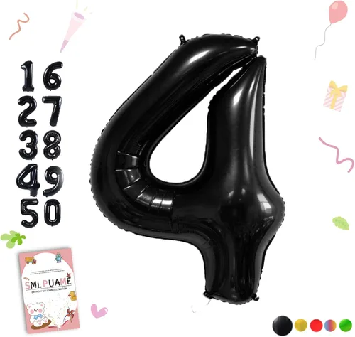Vista 214 de Globos grandes de 40 pulgadas de números del 0 al 9, globos numéricos para decoración de fiesta de cumpleaños, globos de helio de aluminio
