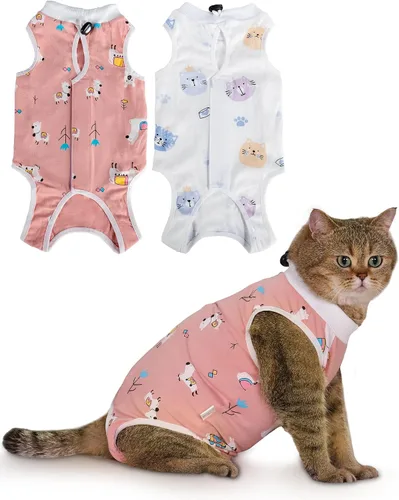 Vista 14 de ANWA Traje de Recuperación para Gatos - Mono transpirable para gatos hembras después de la cirugía, traje de recuperación quirúrgica para gatitos