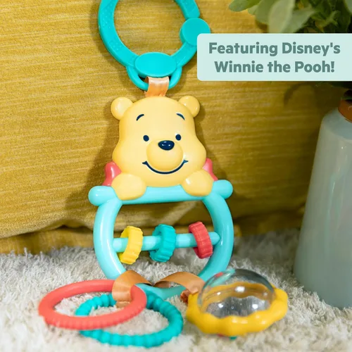 Vista 7 de Bright Starts Disney Baby Winnie The Pooh Juguete de Actividad Oso Ocupado, Juguete de Cochecito Unisex, Recién Nacidos en Adelante