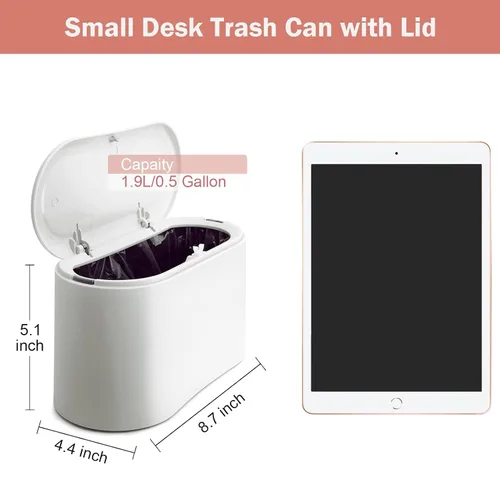 Vista 5 de Papelera para escritorio Mini 2 piezas y bolsa de basura 270 piezas