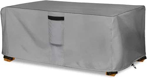 Vista 18 de okcool Funda para Mesa Auxiliar de Mimbre de Patio, Impermeable, Cuadrada, Funda para Mesa Auxiliar Pequeña de Patio, Adecuada para Mesa Auxiliar