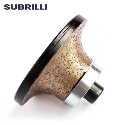 Vista 2 de B20 3/4 "Diamond Hand Profiler Router Bit Perfil Rueda Demi Bullnose Half Bullnose Roundover con rosca M10 para granito concreto mármol encimera