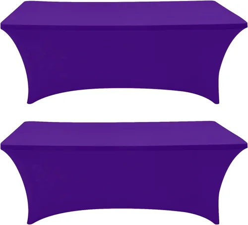 Vista 10 de Eurmax USA - Manteles rectangulares ajustables de elastano de 4 pies, mantel elástico para bodas, eventos o para decorar la mesa del patio