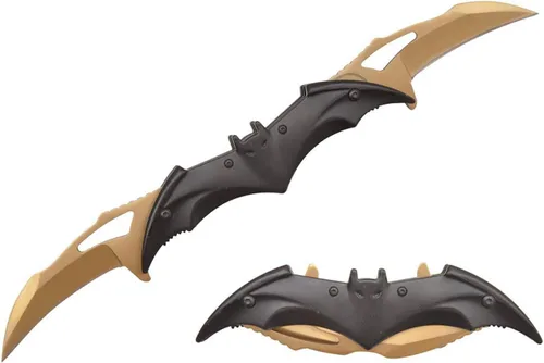 Vista 7 de Navaja de bolsillo de doble hoja estilo murciélago - 11" Cuchillo táctico plegable con resorte de apertura asistida (Negro/Negro)