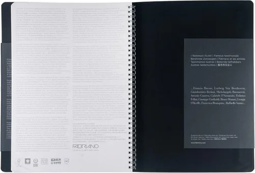 Vista 7 de Fabriano Ecoqua Plus - Cuaderno oculto en espiral, 8.3 x 11.7 pulgadas, A4, punteado, negro