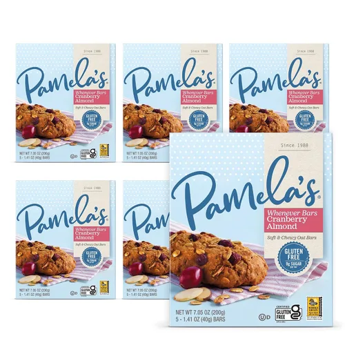 Vista 9 de Pamela's Whenever Bars Quartet - Cuarteto de barras sin gluten para el desayuno y aperitivos para llevar, almendra de arándano, especias de nuez