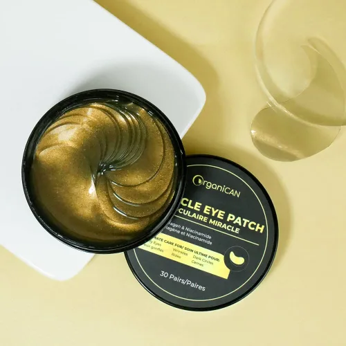 Vista 8 de Parches para debajo de los ojos con cafeína, colágeno y niacinamida (30 pares) – Mascarilla hidratante para ojos hinchados, ojeras, arrugas y líneas