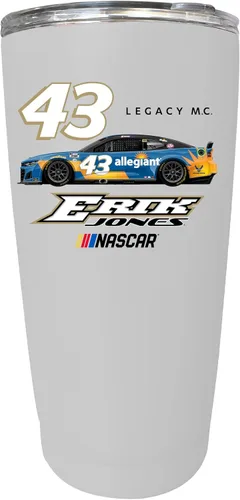 Vista 6 de NASCAR #43 Erik Jones - Vaso aislado de acero inoxidable, 16 onzas (acero inoxidable)