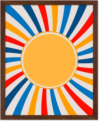 Vista 21 de Poster Master Sun Poster - Retro Rainbow Sun Print - Groovy Abstract Design - Geometric Shapes Design - Modern & Trendy Art - Chic Boho Decor