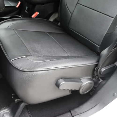 Vista 6 de OASIS AUTO Fundas de asiento de cuero personalizadas para Wrangler JK 2007-2017 (2007-2010 Wrangler de 2 puertas, negro)