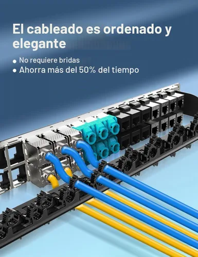 Vista 3 de Panel de conexión Keystone en blanco de 48 puertos para montaje