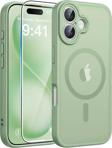 Vista 33 de FNTCASE - Funda para iPhone 16 Pro: magnética, mate, translúcida, de grado militar, protectora contra caídas, resistente, fina, duradera y a prueba