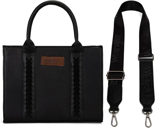 Vista 8 de Wrangler 2pcs Tote Bag Set Braided Rope Top Handle and Classic Tote