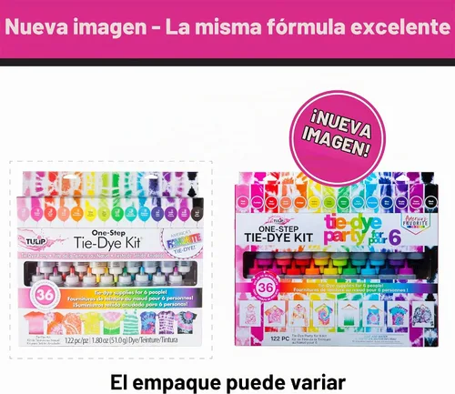 Vista 13 de Kit de tinte de un solo paso Tulip: Suministros para fiesta de teñido anudado, 18 botellas
