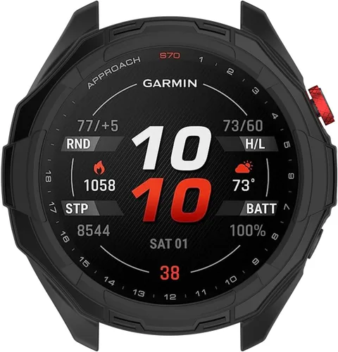 Vista 6 de Funda protectora de pantalla compatible con Garmin Approach S70 de 1.850 in, funda protectora completa de TPU de repuesto para accesorios Garmin