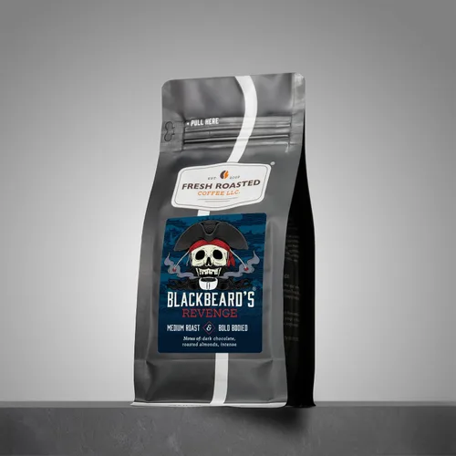 Vista 3 de Fresh Roasted Coffee, Blackbeard's Revenge - Café molido por goteo, tostado medio, Kosher, 12 onzas