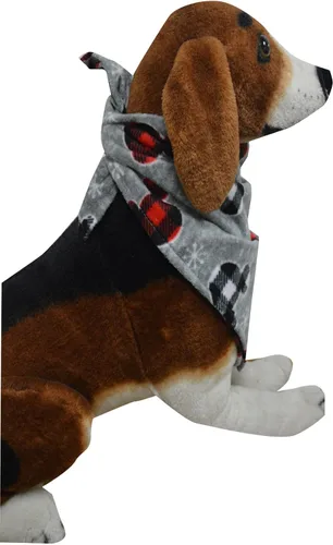 Vista 3 de Briefly Stated Pets Mickey Mouse Plaid Ears Merry Christmas Bandana para mascotas (talla única)