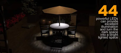 Vista 5 de Magictec - Luz para paraguas, 44 luces LED inalámbricas para patio, con 3 modos de iluminación, funciona con 4 pilas AA (no incluidas)