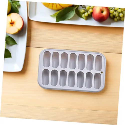 Vista 8 de DOITOOL Bandeja de silicona para cubitos de hielo de 7.67 x 5.51 x 1.10 pulgadas, molde cilíndrico de hielo multiusos para molde de salchichas