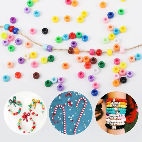 Vista 3 de Cuentas multicolor Pony – 4800 piezas, 0.236 x 0.32 pulgadas, 24 colores surtidos para pulseras, collares y llaveros