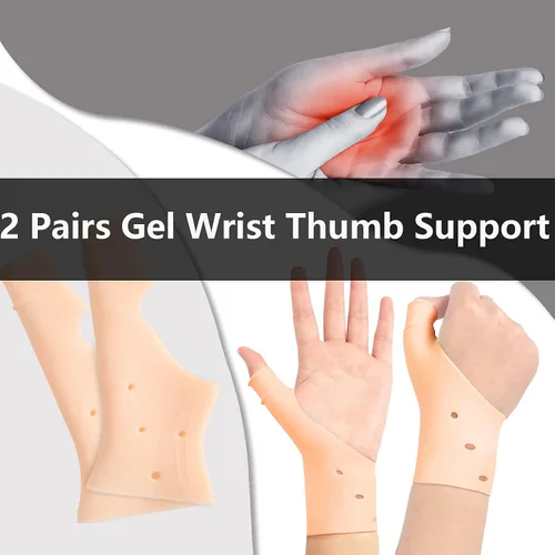 Vista 4 de Nuanchu Guantes de gel para la muñeca y el pulgar, unisex, suaves, impermeables, para la mano izquierda y derecha, para aliviar la artritis