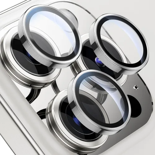 Vista 8 de WSKEN Protector de lente de cámara para iPhone 15 Pro/iPhone 15 Pro Max, [Mantén el disparo original] Protector de pantalla de cámara de vidrio