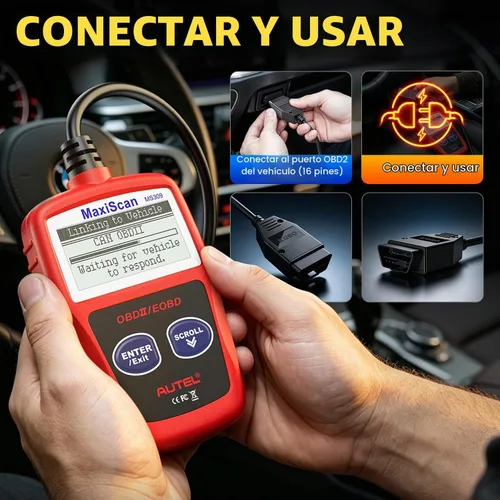 Vista 6 de Autel OBD2 Escáner MS309 Universal para Coche, Lector de Códigos de Fallas del Motor, Comprueba la Luz de Verificación del Motor y el Estado