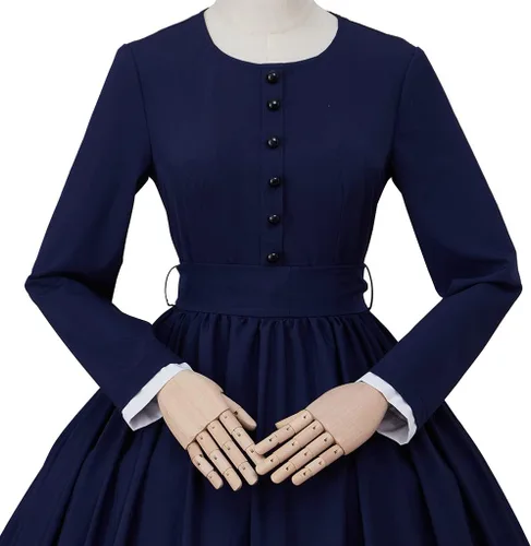 Vista 5 de CosplayDiy Vestido de guerra civil para mujer, disfraz victoriano de Dickens, vestido de baile de la Guerra Civil de los años 1860, disfraz