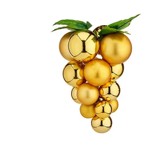 Vista 2 de Bola de Navidad Krist+ Dorado Plástico Uvas Pequeño
