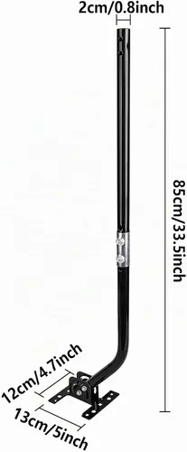 Vista 2 de Soporte universal de antena de TV de 32.8", poste de montaje de antena Negro