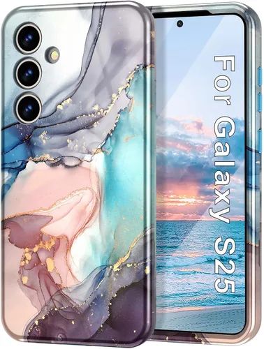 Vista 67 de Btscase para Samsung Galaxy S25, [Probado contra caídas de grado militar] Funda protectora de diseño de patrón de mármol, resistente, delgada