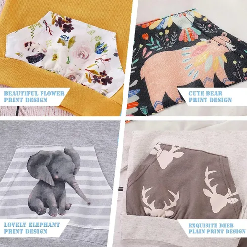 Vista 6 de CETEPY Ropa de bebé niña, sudadera con capucha de manga larga para bebé, pantalones + diademas, talla 0-24 meses