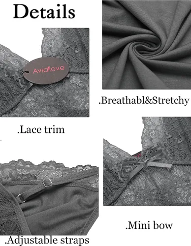 Vista 6 de Avidlove Camisones para mujer, ropa de dormir sexy, camisón de encaje