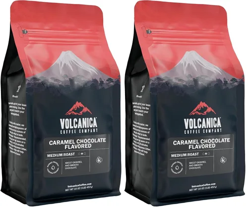 Vista 22 de Butter Scotch - Café con sabor a caramelo, grano entero, tostado fresco, 5 libras