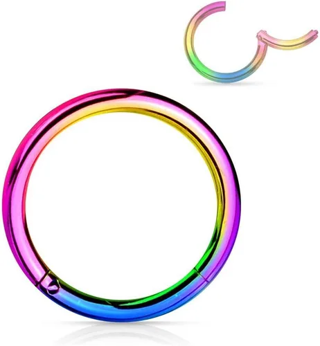 Vista 108 de Forbidden Body Jewelry - Piercing para la nariz de acero quirúrgico 316L con bisagra, 14G, 16G, 18G, diámetro de 15/64, 5/16, 25/64, 15/32 pulgadas