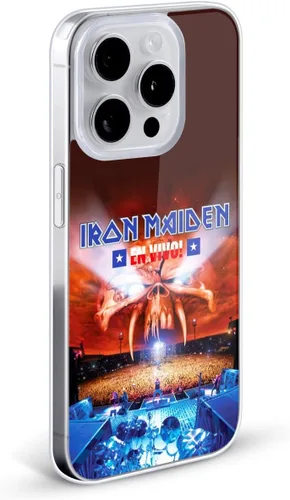 Vista 2 de Head Case Designs Iron Maiden Concert Tours - Funda de gel suave con licencia oficial [protección de grado militar] compatible con Apple iPhone 7
