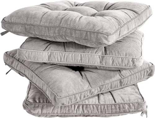 Vista 12 de Tiita Cojines para sillas de patio, cojines cuadrados de 18 x 18 pulgadas, para sillas de comedor y cocina al aire libre, juego de 2