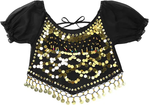 Vista 5 de TiaoBug Women's Belly Dancer India Dance Outfit Halloween Carnival Performance Costume