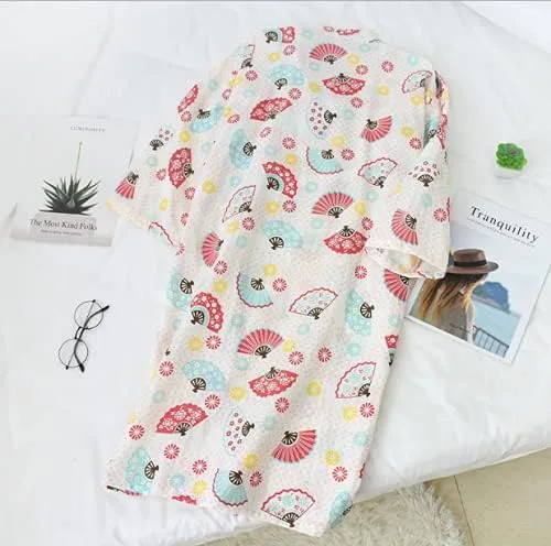Vista 4 de Ibluelover Bata tipo kimono para hombres y mujeres, bata de baño unisex