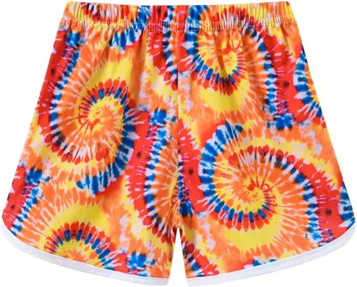 Vista 3 de Paquete de 3 pantalones cortos deportivos para niñas, pantalones cortos de entrenamiento para correr, con delfín, gimnasio, con lazo, 3-10 años