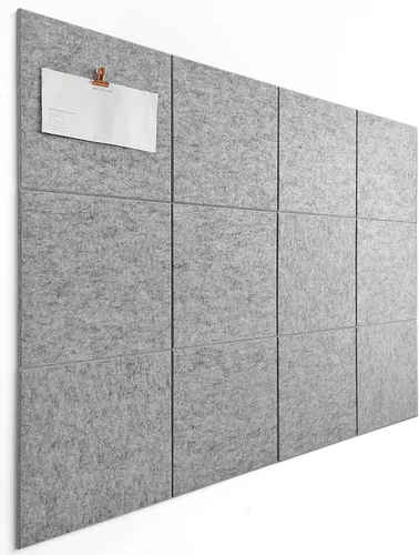 Vista 41 de Tabla de corcho alternativa de 24 x 36 pulgadas, paquete de 6 azulejos de pared de fieltro con pestañas adhesivas extraíbles seguras, tableros
