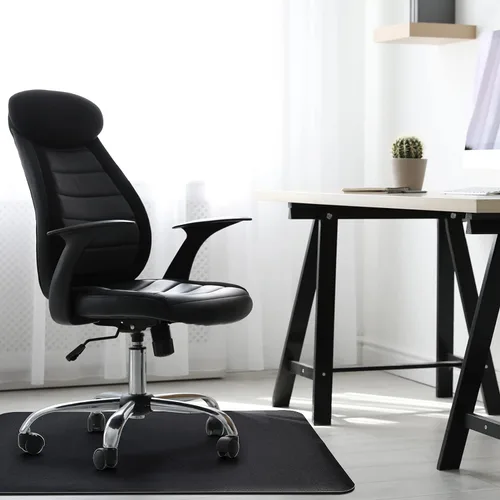 Vista 9 de Tapete para silla de oficina para suelo de madera dura: 53 x 45 pulgadas, alfombrilla grande para silla rodante negra para pisos de madera dura