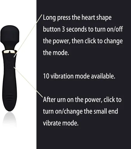 Vista 6 de Varita vibradora masajeadora inalámbrica, [ambos extremos vibran] vibrador para mujeres, masajeador personal de mano, masajeador recargable