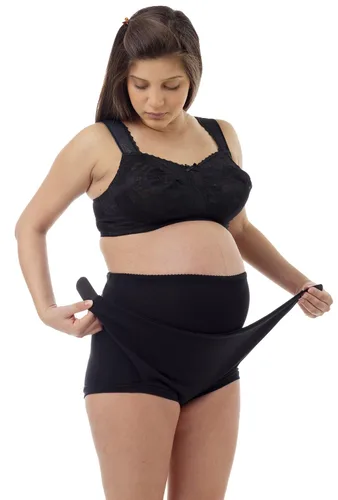 Vista 5 de Underworks Braga de apoyo ajustable para maternidad – Cinturón de embarazo de fácil ajuste para soporte firme del vientre – Algodón – Alivia el Negro