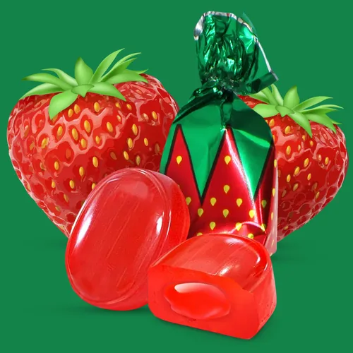 Vista 3 de Strawberry Filled Hard Candy Bon Bons, 2 lb Bulk Individually Wrapped Candy